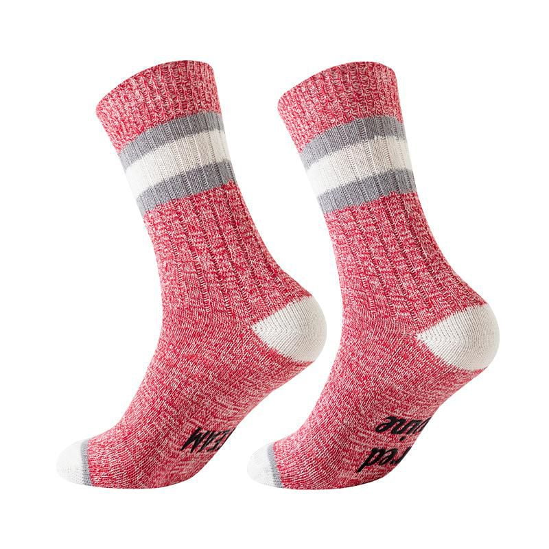 SECRET Ladies Stripe-Crew Socks with Words 1 Pair