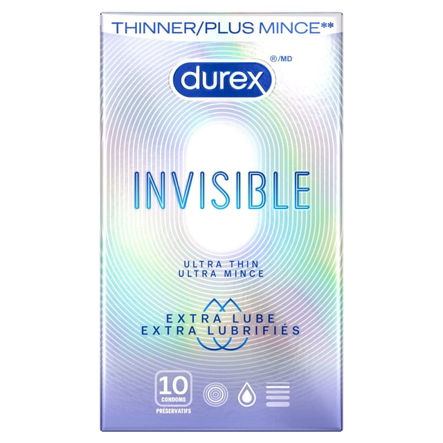 Durex® Invisible Ultimate Thin Condoms, Extra Lubricated
