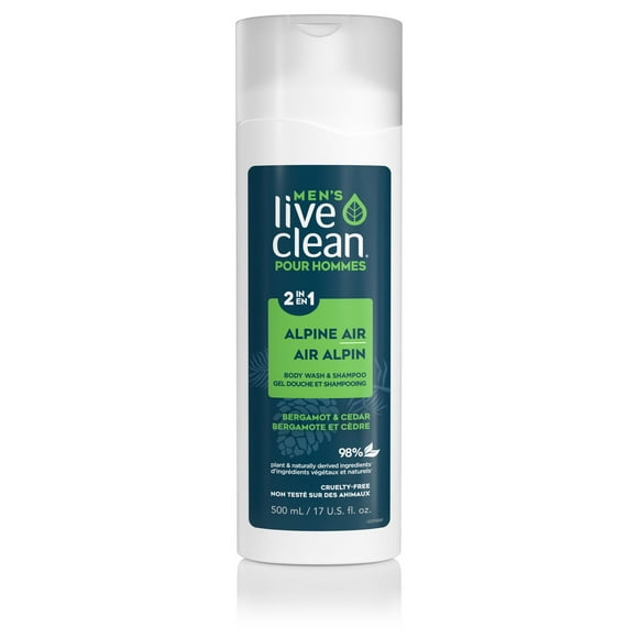 Live Clean Air Alpin 2-en-1 gel douche et shampooing pour hommes
