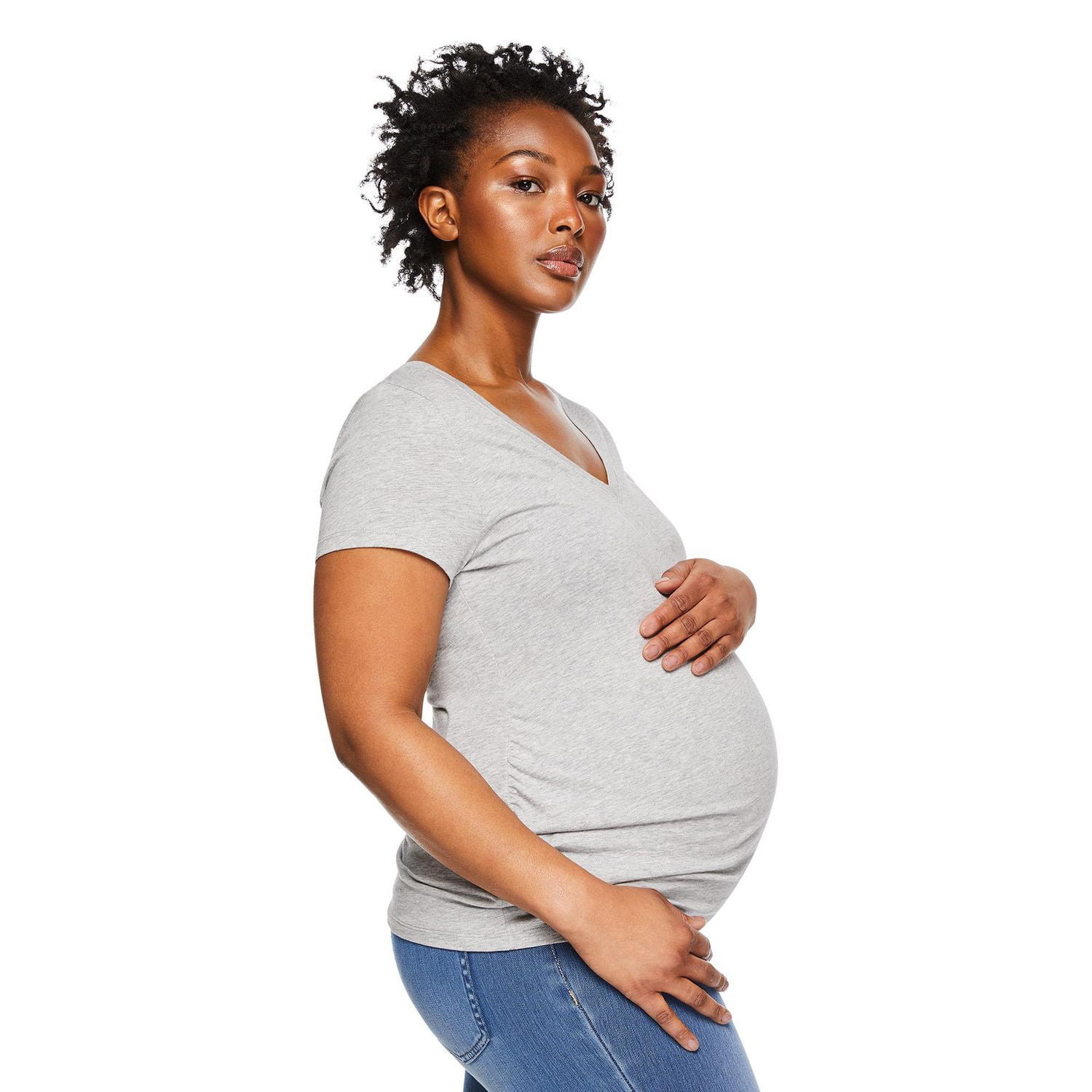 Paisley Sky Maternity Short Sleeve V-Neck Tee