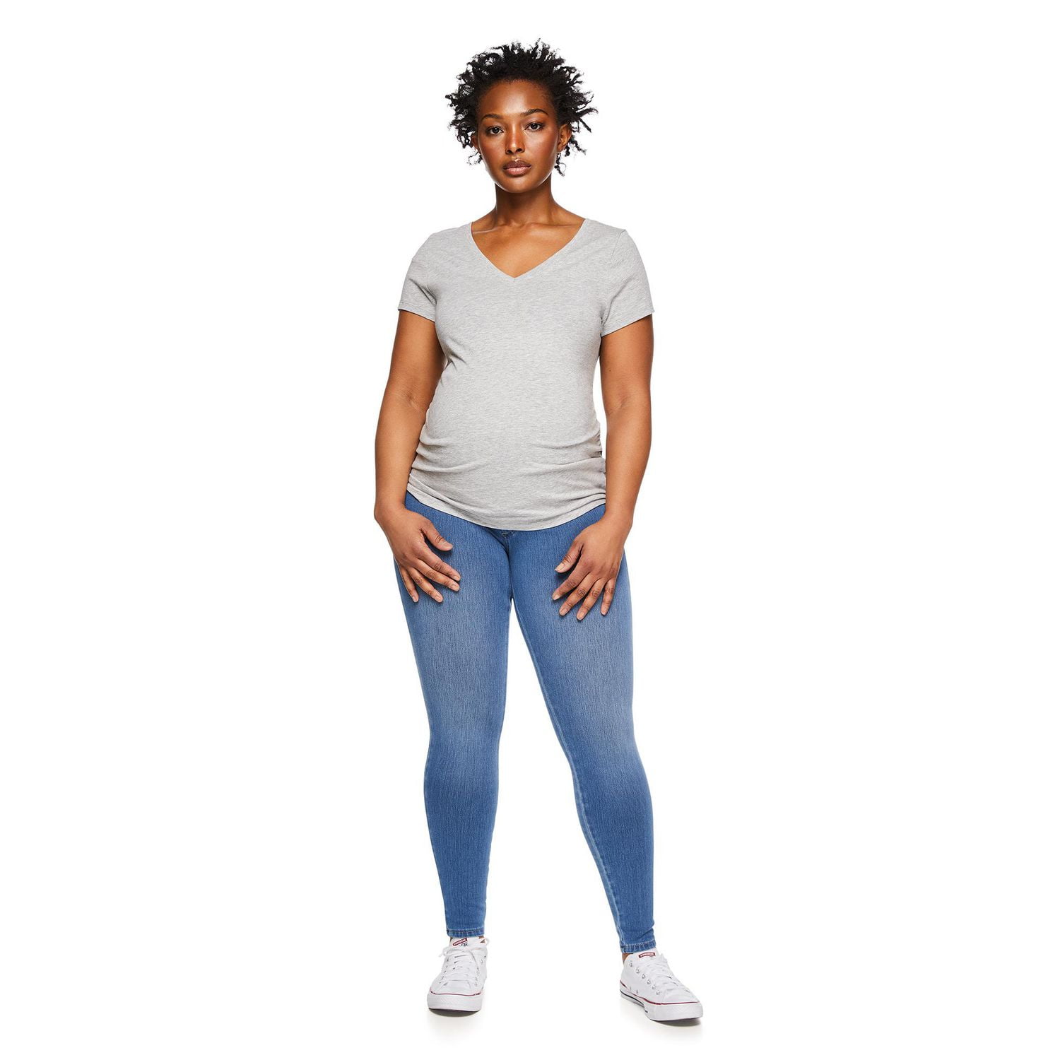 Paisley Sky Maternity Short Sleeve V-Neck Tee
