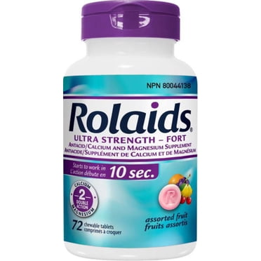Antiacide Rolaids ultra fort, saveur de fruits, soulagement rapide des brûlures d’estomac