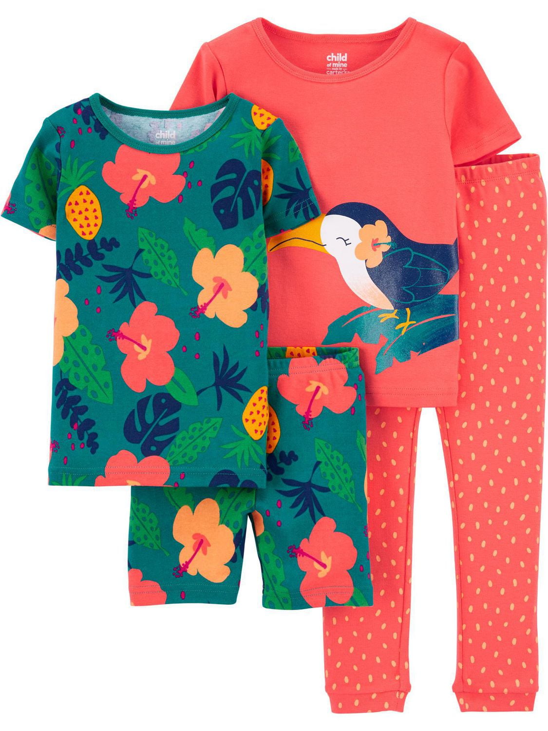 Pyjama 4 pièces pour tout-petit fille Coton de Child of Mine made by Carter’s - Toucan