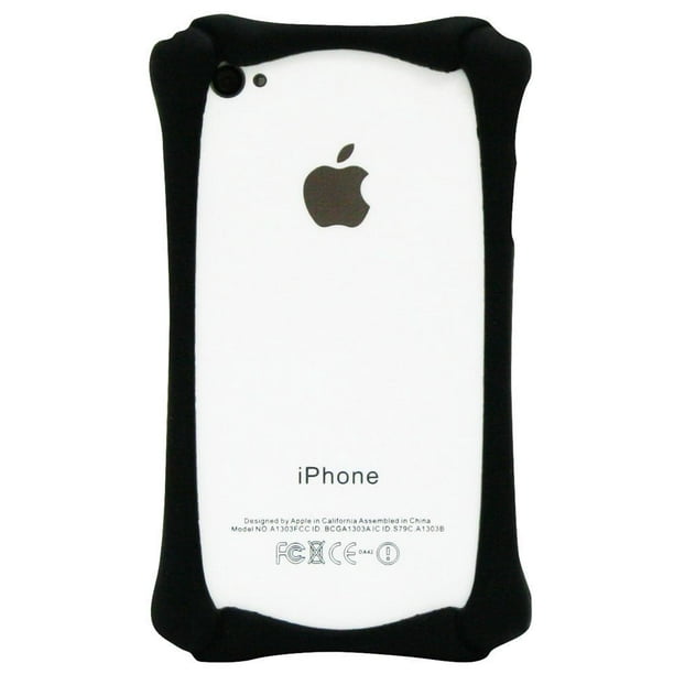 Étui avec pare-chocs Exian pour iPhone 4/4S/4S à motif d'os - noir