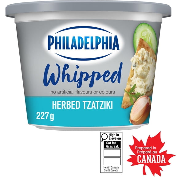 Philadelphia Herbed Tzatziki Whipped Cream Cheese Product, 227 g Tub