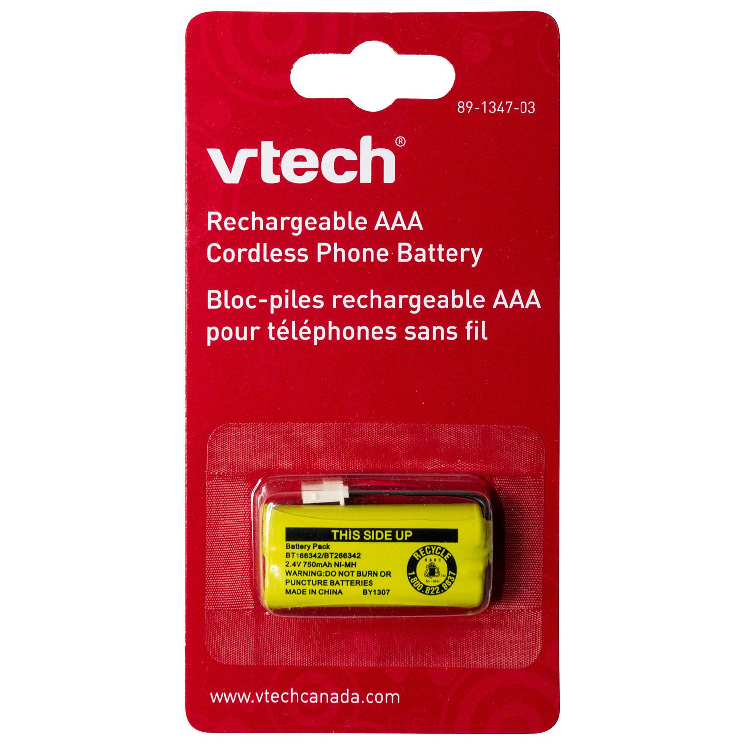 VTECH Pack chargeur + 4 piles AA/LR6 rechargeables VTECH pas cher 