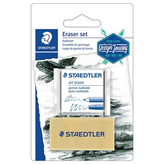 Staedtler Moldable Kneaded Eraser Plus Art Gum Block Eraser Art Combo, 2 Pack, 5427SBK2-C, Staedtler 2pk Art Eraser