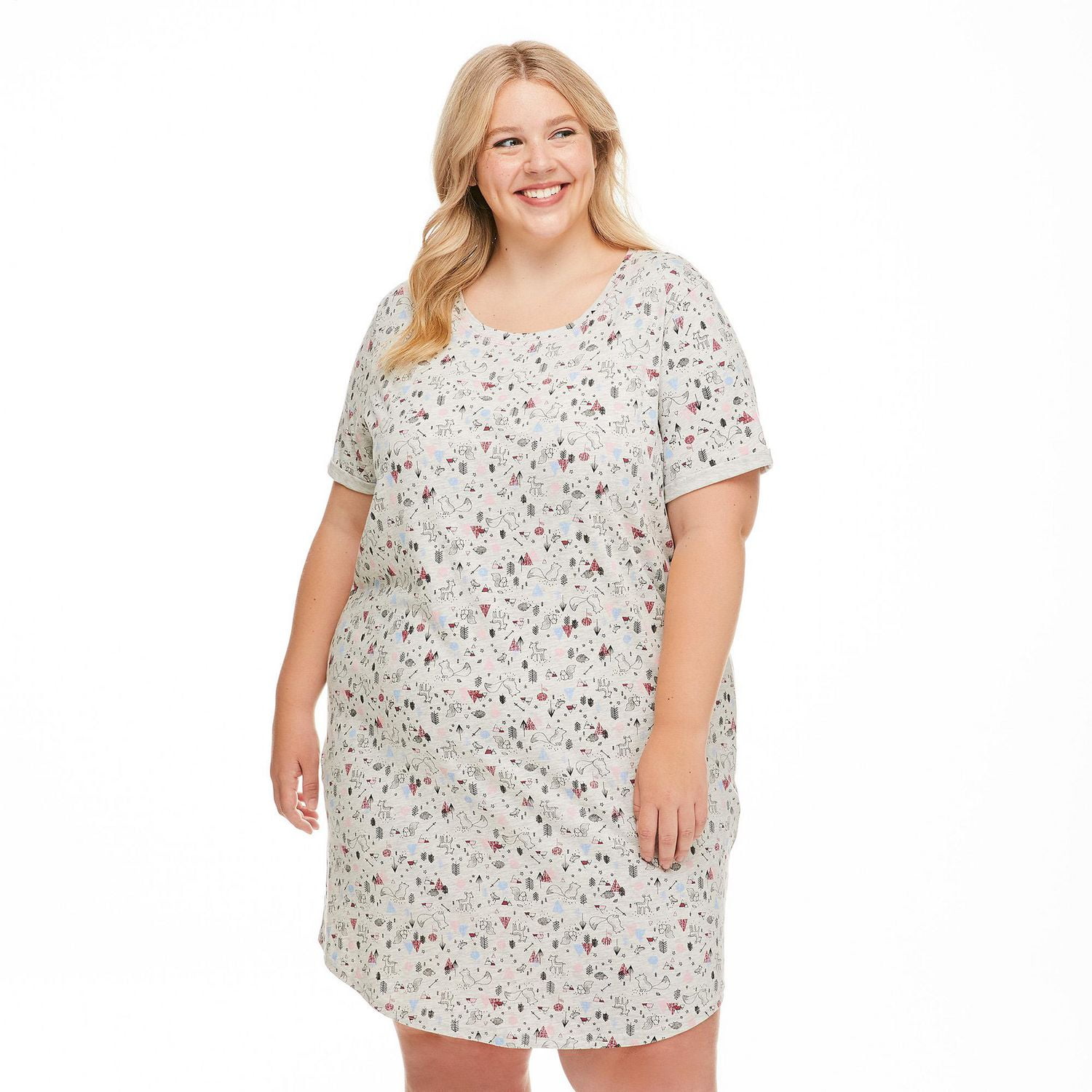 George Plus Women's Rolled Sleeve Nightshirt