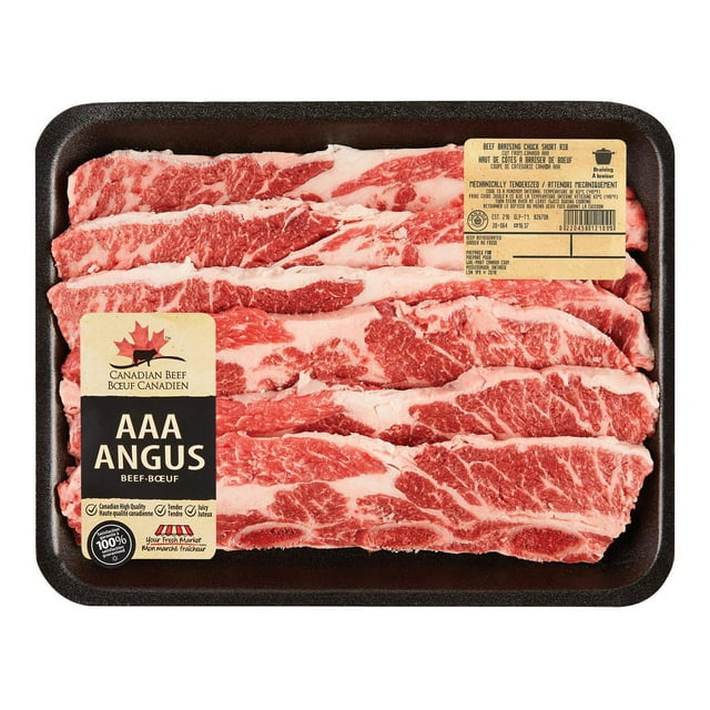 Beef Braising Chuck Short Rib Cut From Canada AAA, 6 strips, 0.60 - 0.85 KG