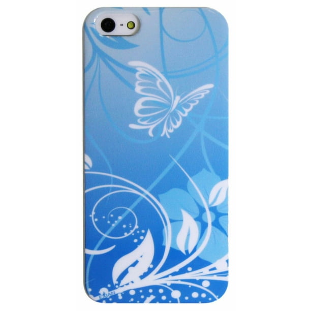 Étui pour iPhone SE/5/5s d’Exian - Fleurs et papillons bleus