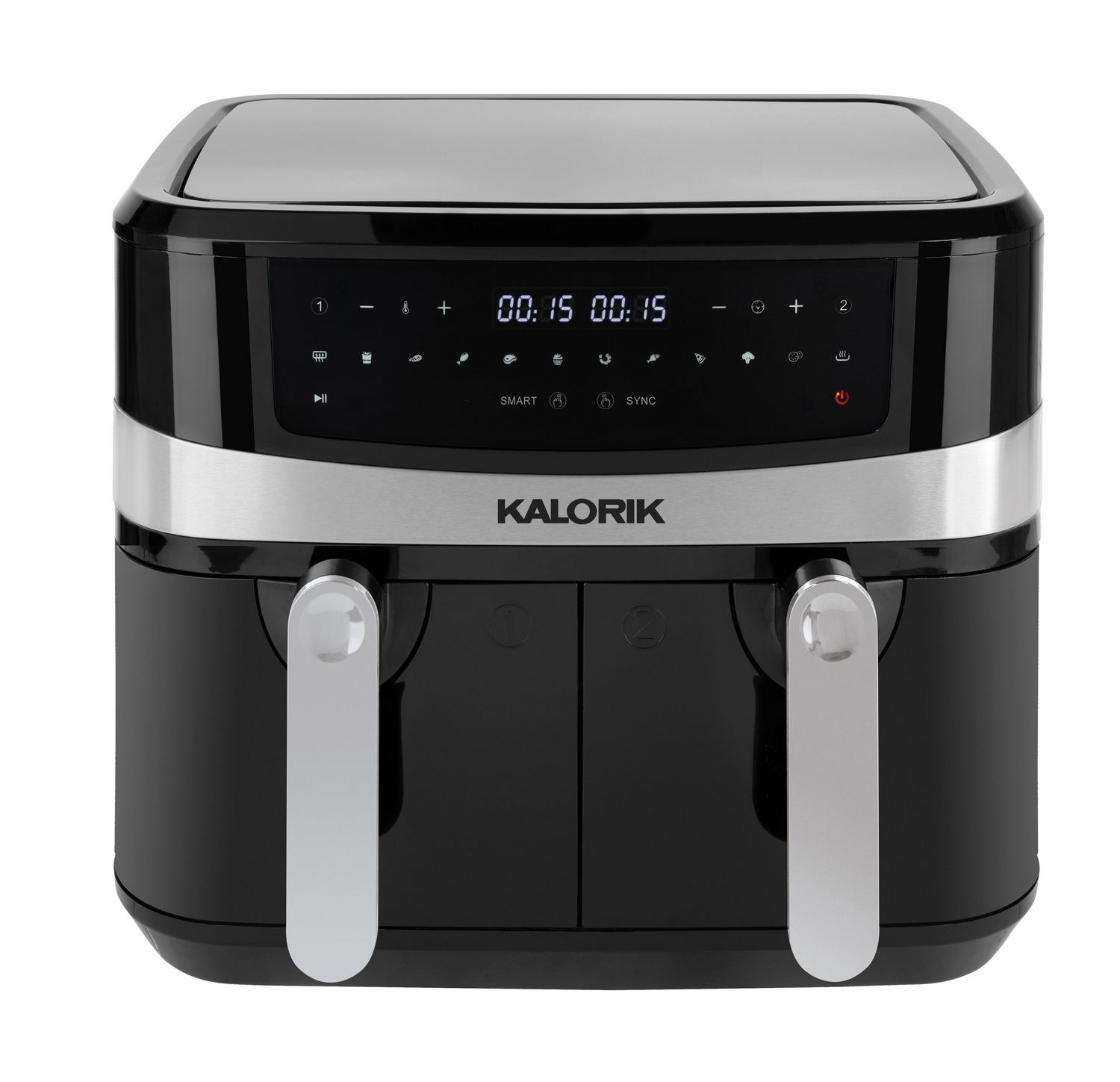 Kalorik 9.5L (10 Quart) Dual Basket Digital Air Fryer with Bonus