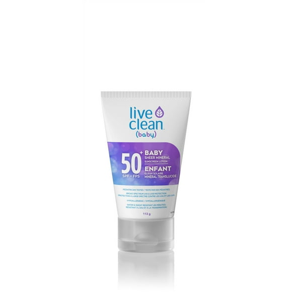 Lotion écran solaire minéral translucide Live Clean Enfant à FPS&nbsp;50+ Écran solaire 510 g