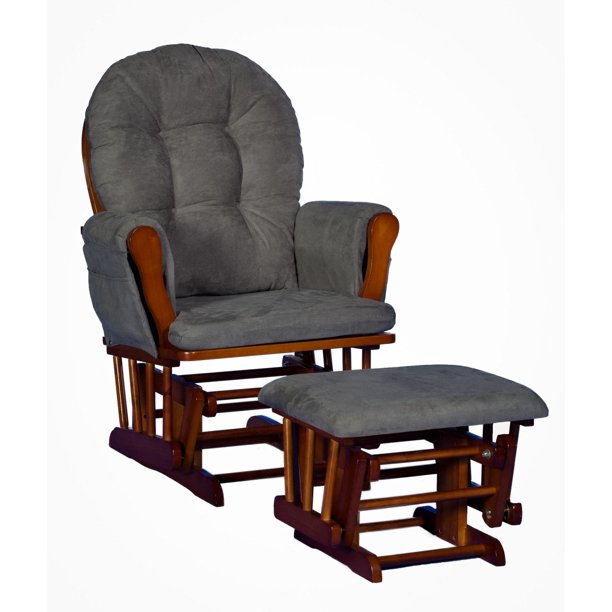 Chaise berçante et ottomane Hoop de Storkcraft - cognac/gris