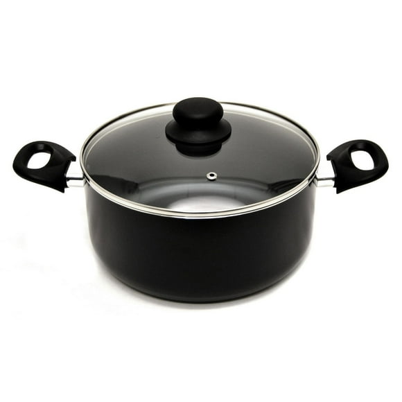 Starbasix 5qt/9.5" Stock Pot with lid, Non-stick aluminum - Black