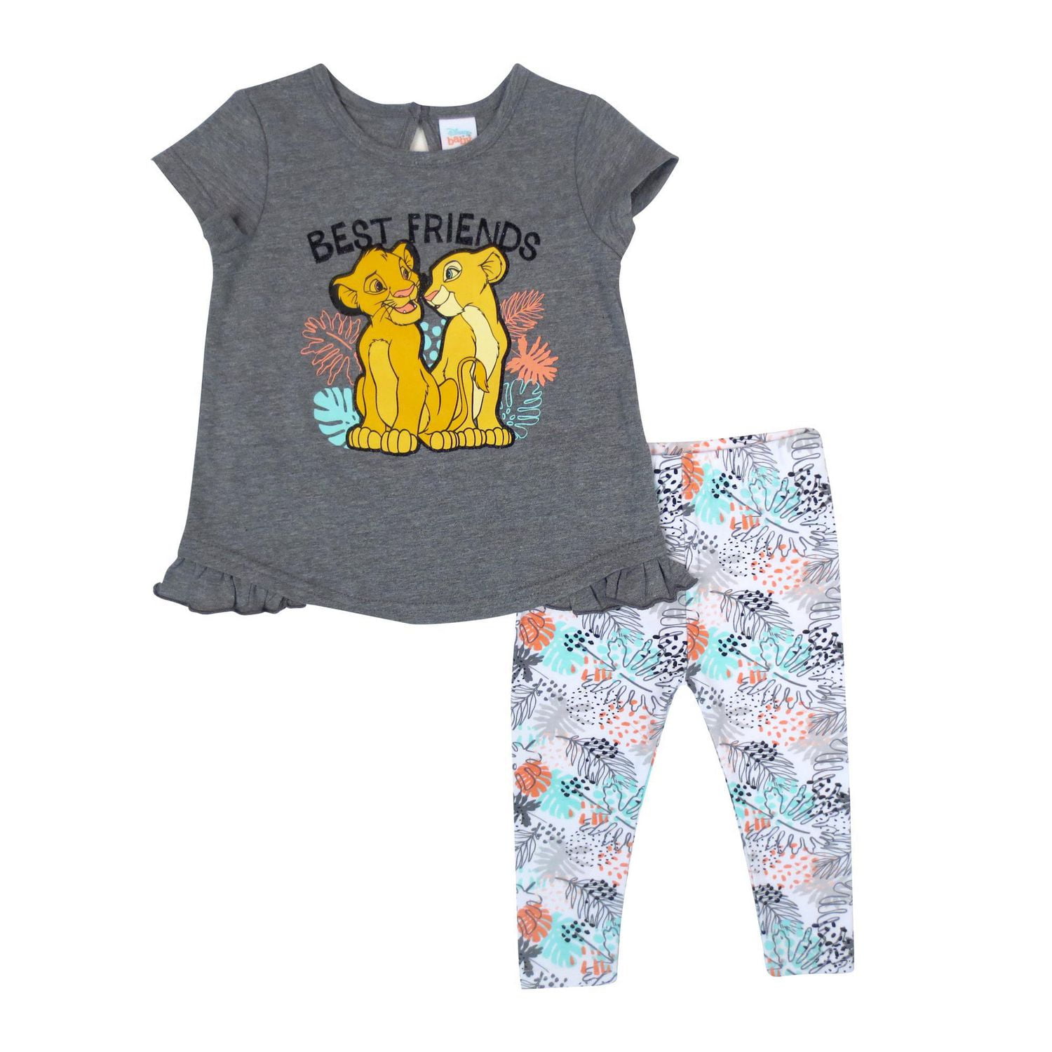 Disney Simba girls jersey 2 pc Tunic with short sleeves and legging set