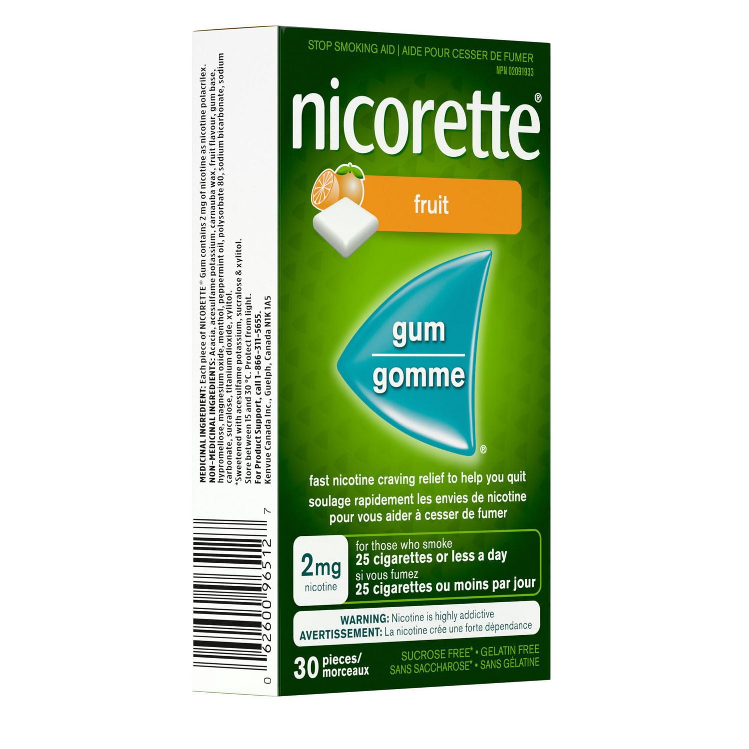 Nicorette Gum, Nicotine 2 mg, Fruit Flavour, Quit Smoking Aid and Smoking Cessation Aid