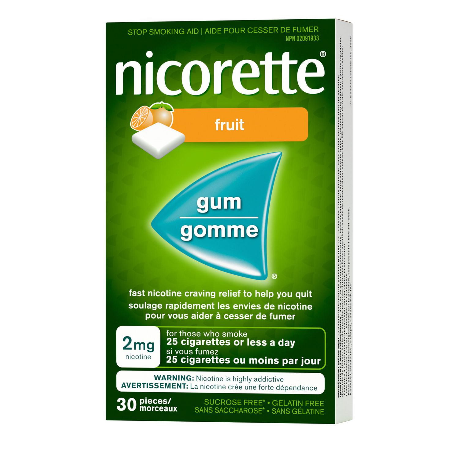 Nicorette Gum, Nicotine 2 mg, Fruit Flavour, Quit Smoking Aid and Smoking Cessation Aid