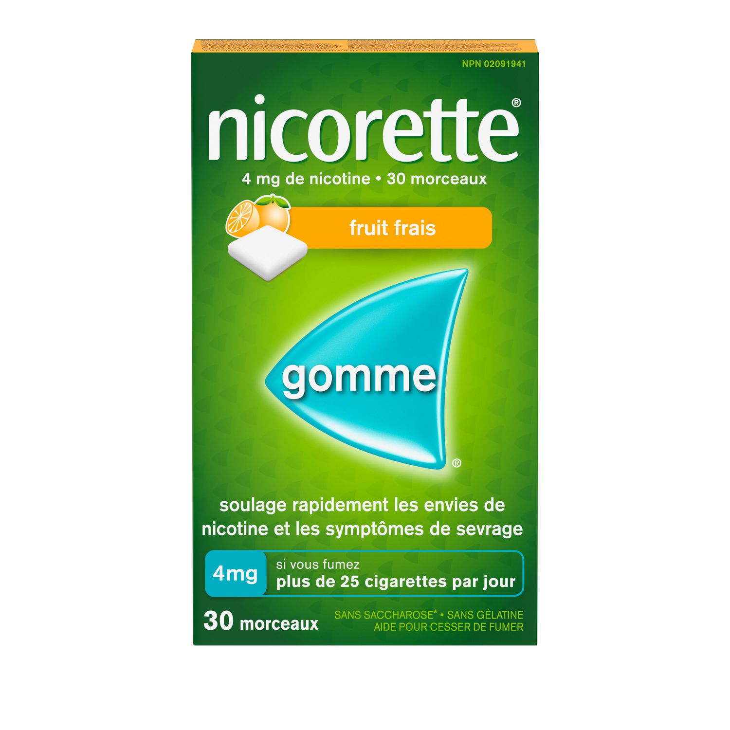Nicorette Gum, Nicotine 4mg, Fresh Fruit Flavour, Quit Smoking Aid
