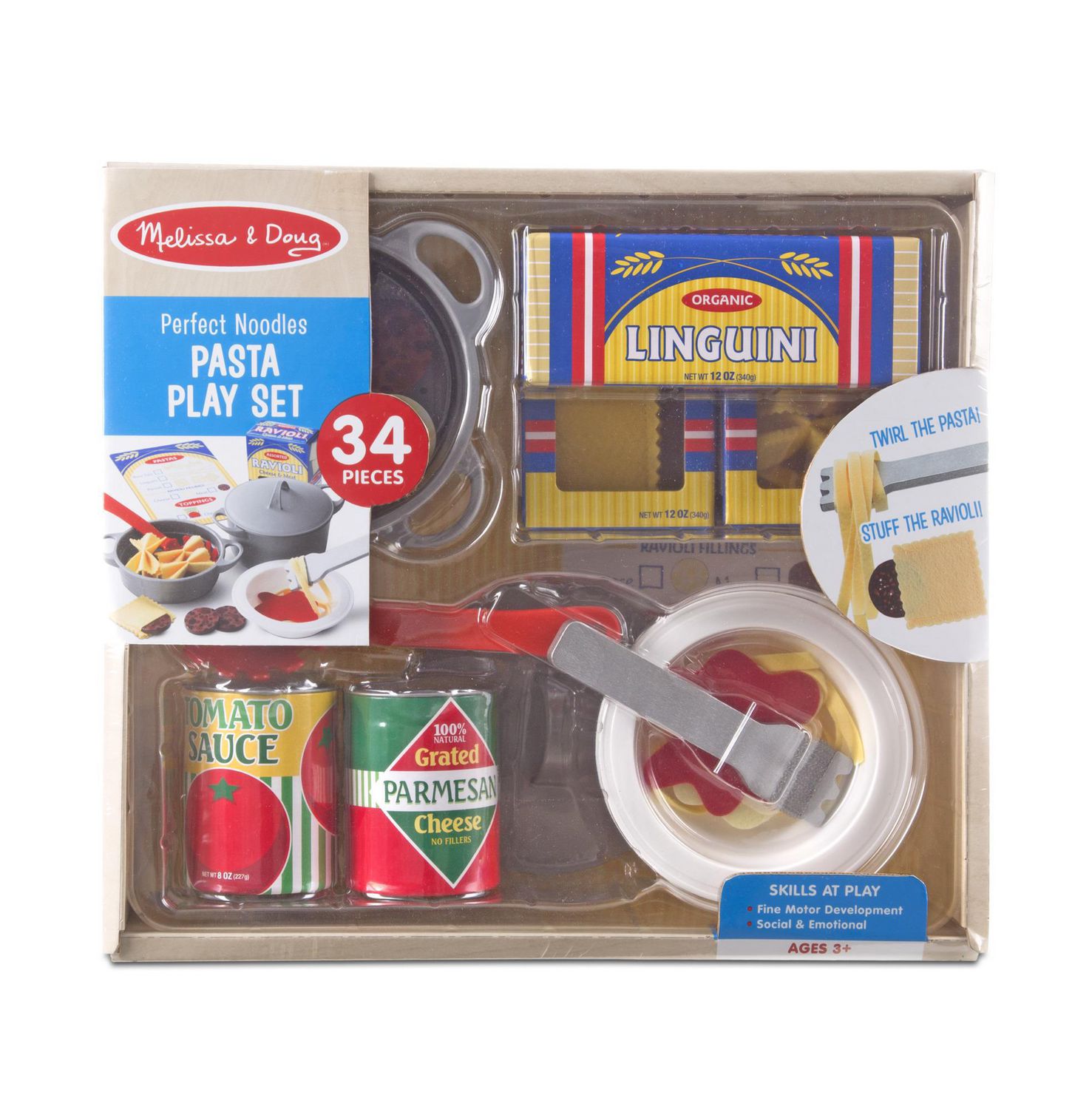 Melissa & Doug Serve It Up Pasta Play Set Toy – 34 Play Food and Cooking  Pieces