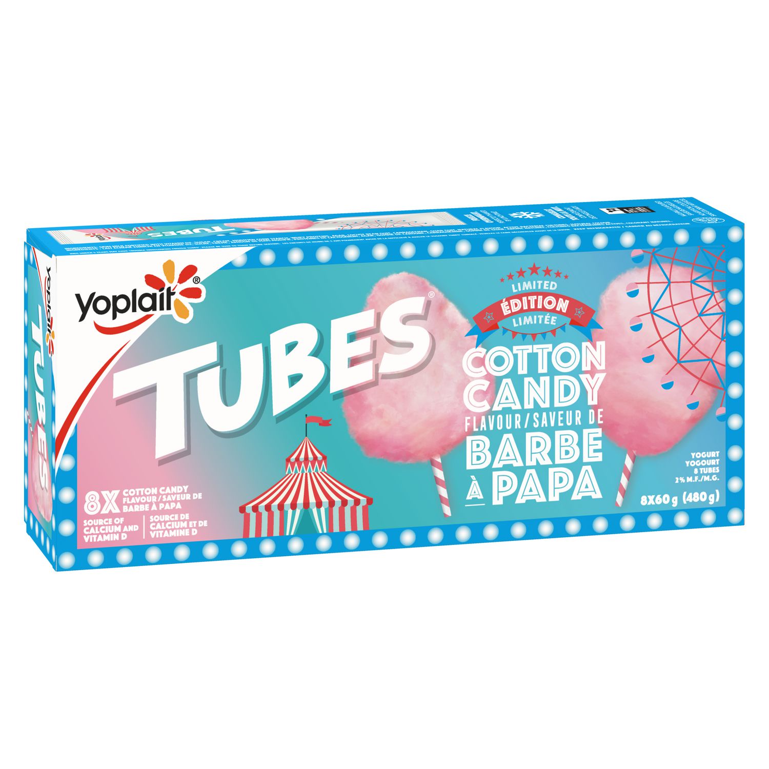 Tubes by Yoplait Cotton Candy Flavour 2MF Yogurt Limited Edition
