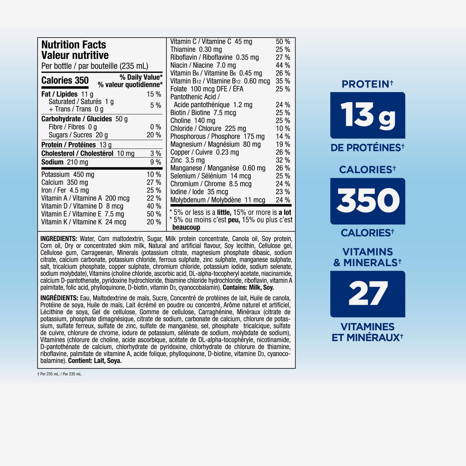 Ensure Plus Calories, Nutritional Supplement Shake Value, Vanilla, 16 x 235-ml Bottles