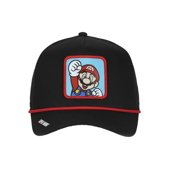 Super Mario Bros Embroidered Black Snapback Trucker Hat