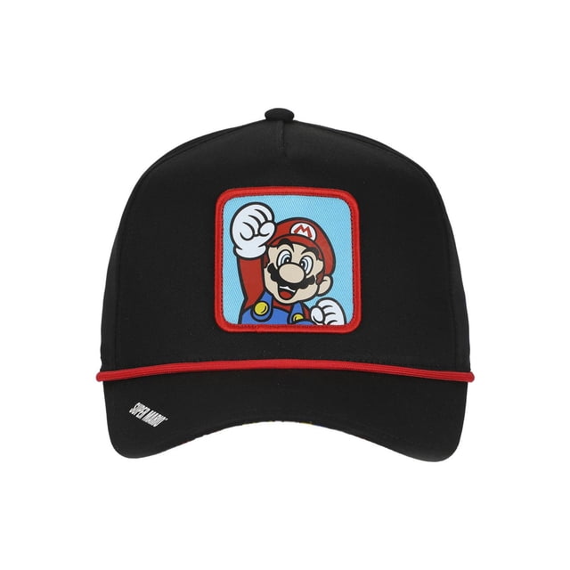 Super Mario Bros Embroidered Black Snapback Trucker Hat