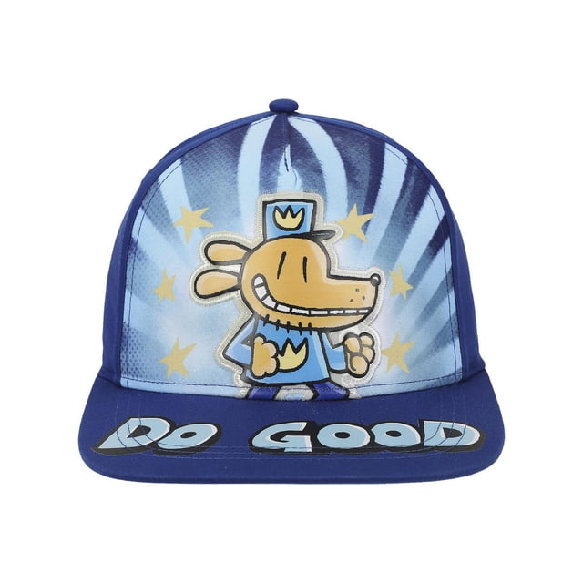 Dog Man Embroidered Blue and Red Snapback Hat