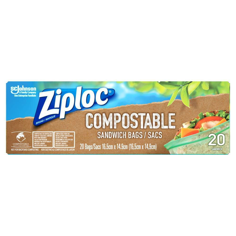 Ziploc Compostable Sandwich Bags, 20 Bags Walmart Canada