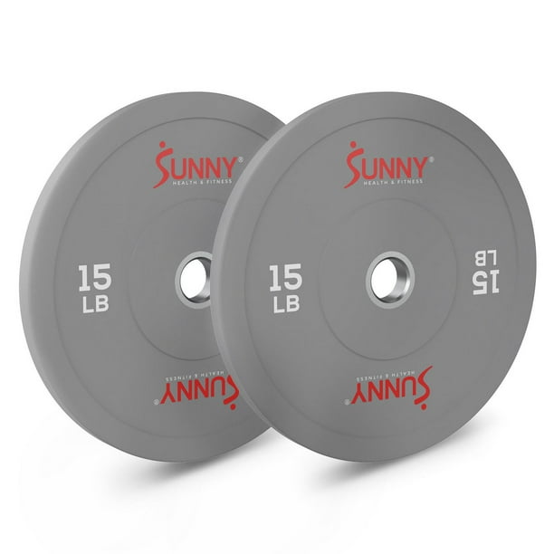 Sunny Health & Fitness Elite 2-inch Rubber Olympic Bumper Weight Plate ...