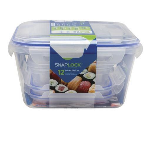 Snaplock 10 pc. Food Storage Set, 2x 250mL, 2x 700mL, 1.1L, 3.7L