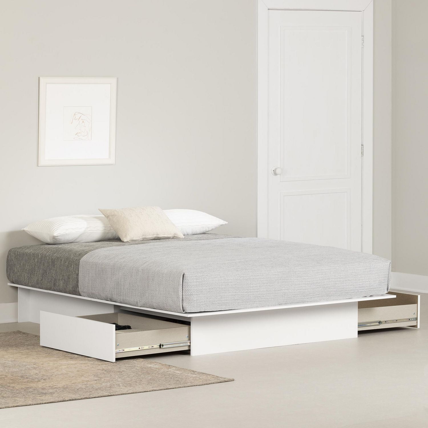 South shore white on sale platform bed