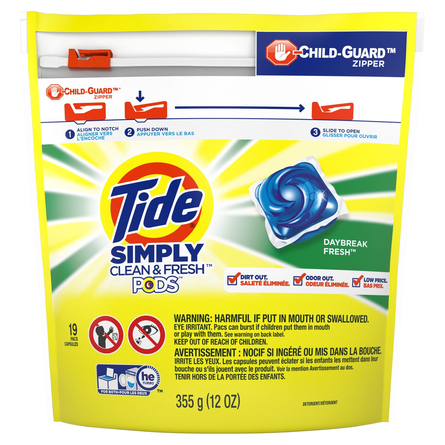 Tide PODS Simply Clean & Fresh Liquid Laundry Detergent Pacs, Daybreak ...