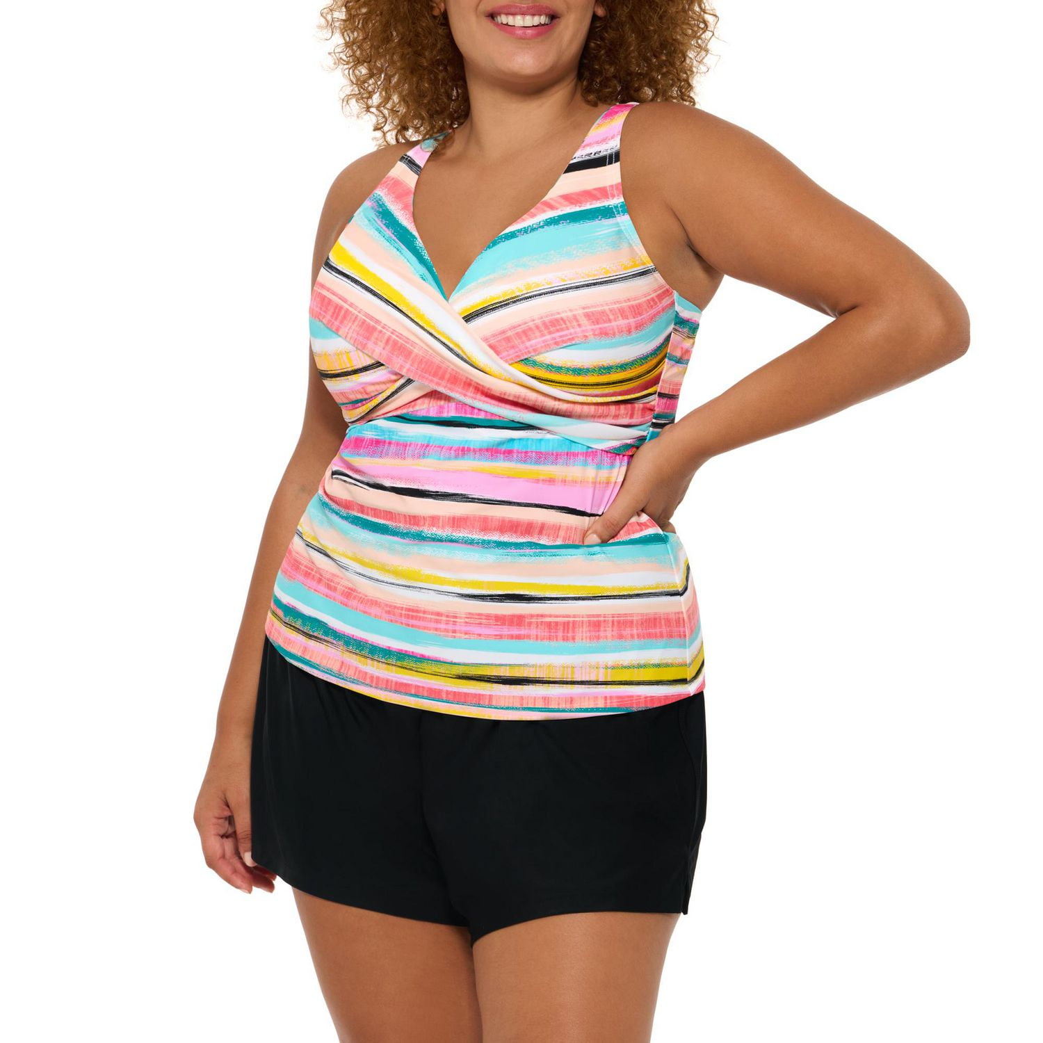 Plus size swim tops on sale walmart