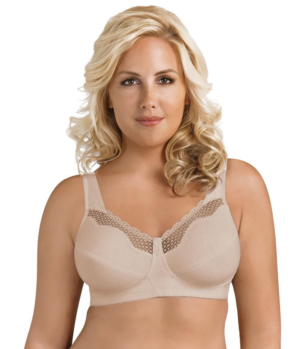 Exquisite Form #9600535 Soutien-gorge entièrement en coton à bonnets souples, dentelle, sans fil Tailles Desponibles 38C - 48DD