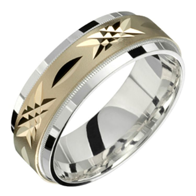 STERLING SILVER AND 10KT GOLD WEDDING BAND | Walmart Canada