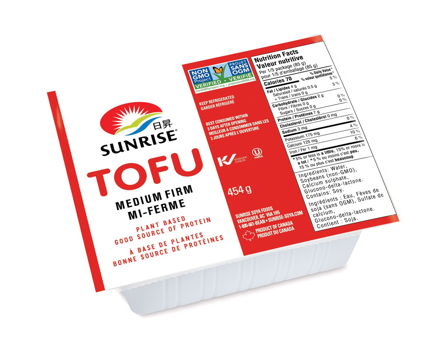 Sunrise Soya Foods Sunrise Medium Firm Tofu Walmart Canada
