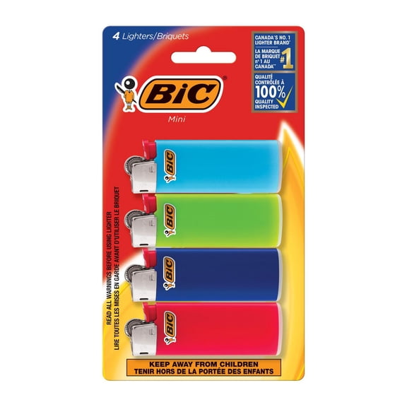 Briquets de poche BIC® Mini, paquet de 4