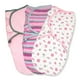 Couverture ajustable pour bébé SwaddleMeMD de Summer Infant – Petite, coton – Paquet de 3, petits - Girly Bug – image 1 sur 7