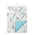 thumbnail image 1 of Couverture de bébé réversible par Baby's First by Nemcor- Plume aqua, 1 of 2