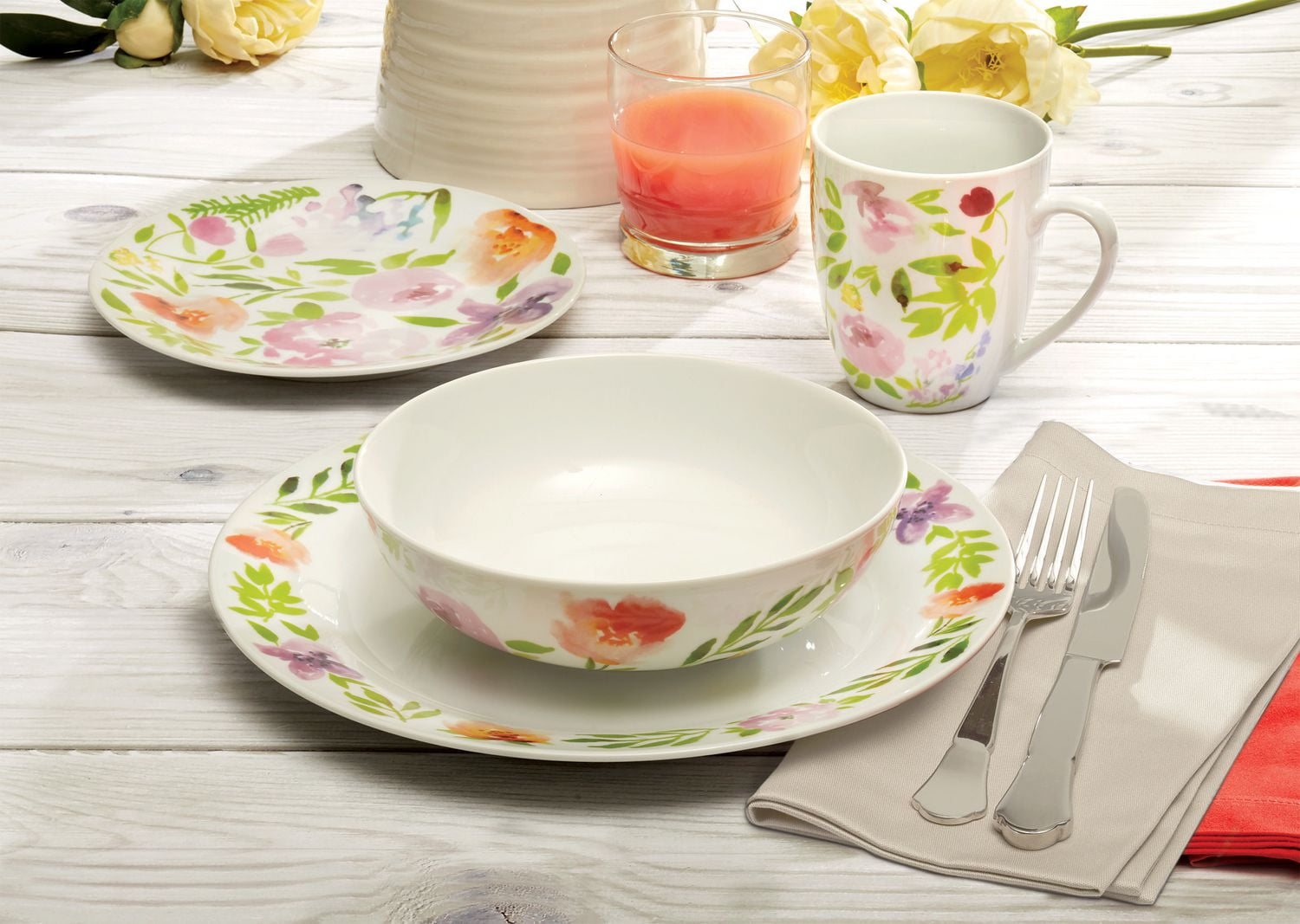 Dinnerware shop set pink