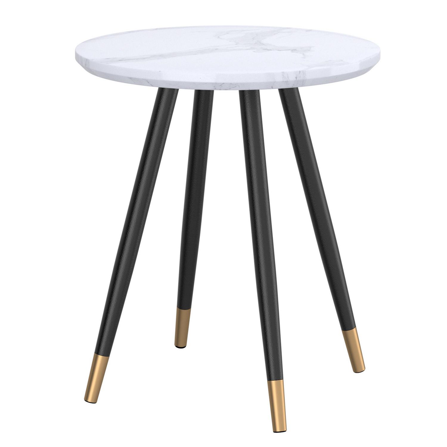 Contemporary Faux Marble Finish Round Accent Table Walmart Canada   6000204711896 