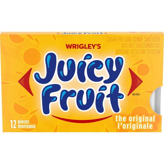 JUICY FRUIT, Fruit Flavoured Chewing Gum, 12 Pieces, 1Pack