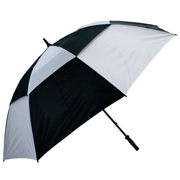Parapluie de golf Tour Mission de 68 po en noir et blanc résistant au vent