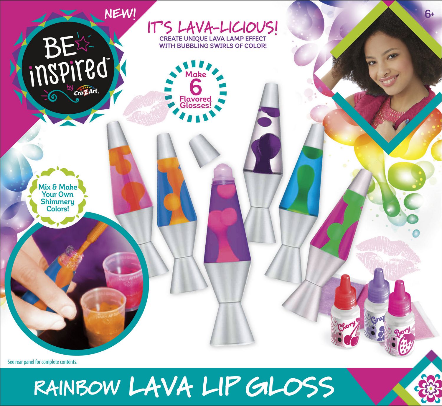 Be Inspired Rainbow Lava Lip Gloss by Cra-z-art 5 Cool Color Glosses for sale online 