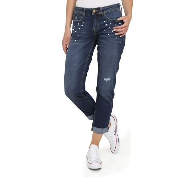 Jordache Women's High Rise Pull On Super Skinny Capri Jeans 