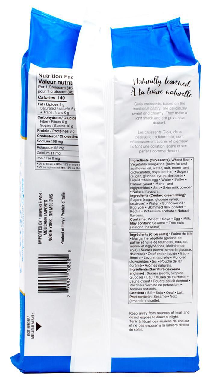 Gioia Croissants Custard Cream, 270g, 6 Pack - Walmart.ca