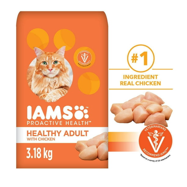 Iams Nourriture sèche pour chats adultes PROACTIVE HEALTH Healthy Adult  avec poulet, sac - 3.18 kg