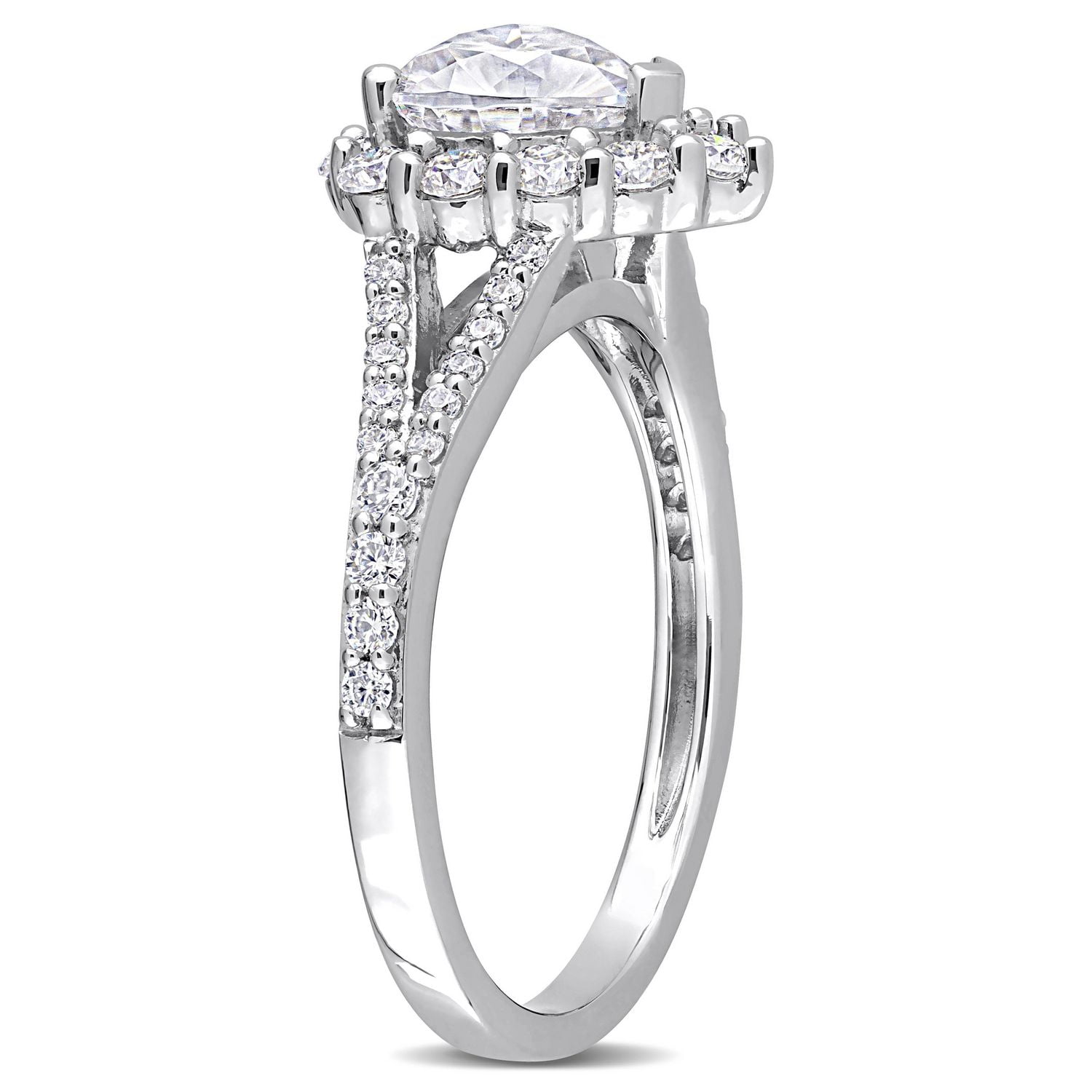 Miabella 1-1/2 Carat T.G.W. Created Moissanite Sterling Silver Heart Halo Engagement Ring