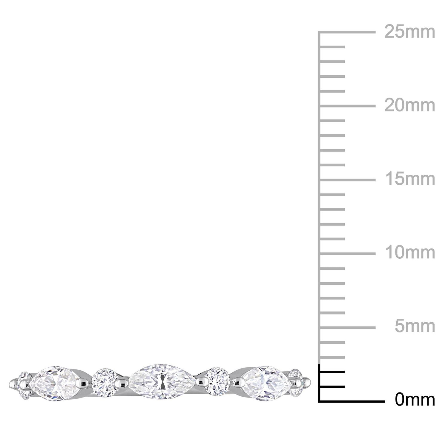 Miabella 1/2 Carat T.G.W. Created Moissanite Sterling Silver Semi-Eternity Ring